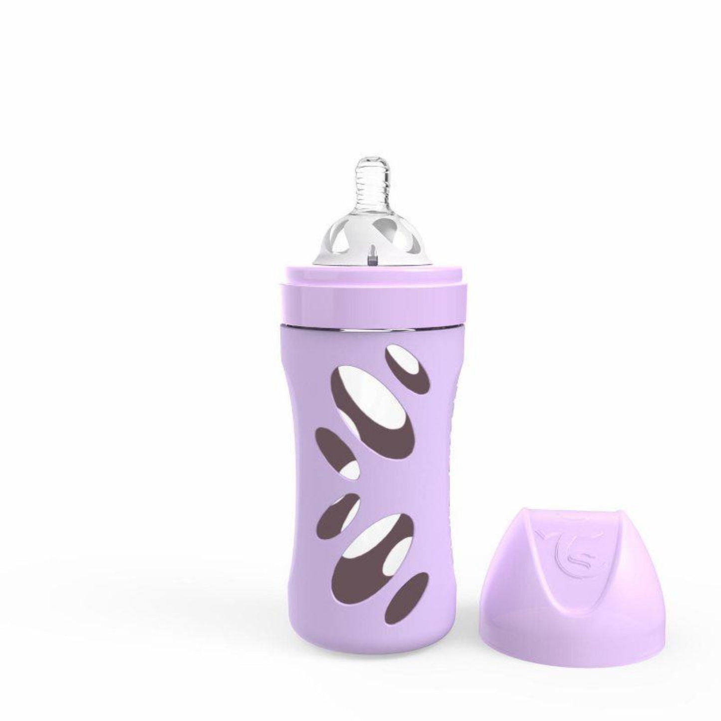 TWISTSHAKE STEKLENA STEKLENIČKA ANTI COLIC - PASTEL PURPLE 260 ml