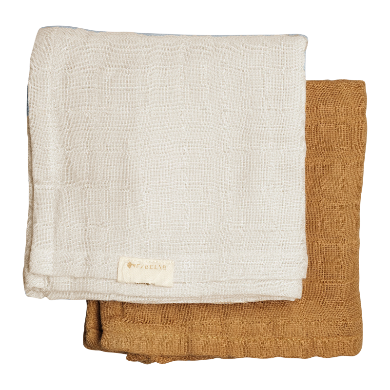 FABELAB - KOMPLET DVEH MUSLIN PLENIČK FAWN