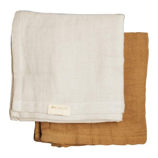FABELAB - KOMPLET DVEH MUSLIN PLENIČK FAWN