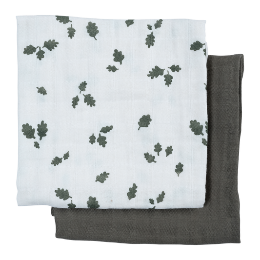 FABELAB - KOMPLET DVEH MUSLIN PLENIČK OAK LEAF