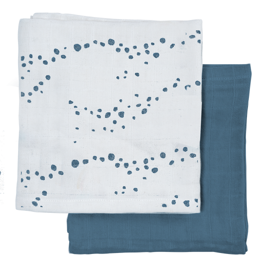 FABELAB - KOMPLET DVEH MUSLIN PLENIČK OCEAN SPRAY